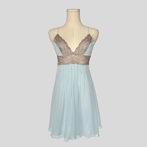 Victoria’s Secret NWOT Chiffon Coquette pleated lace babydoll chemise Large